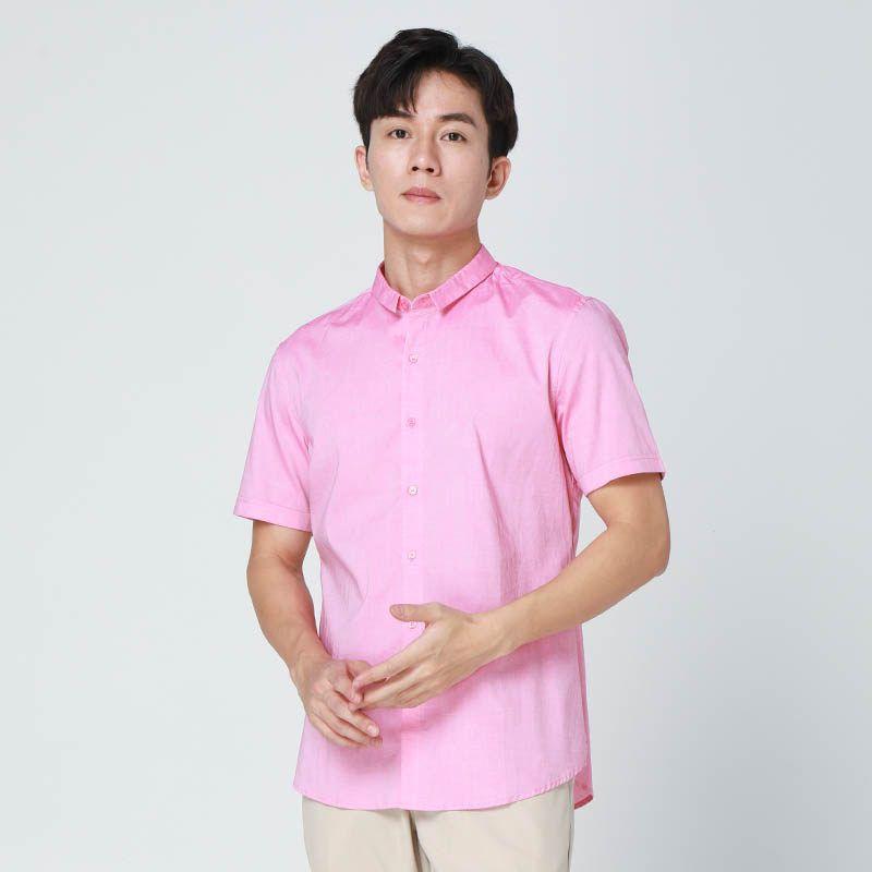 Menseye Menseye Peter Pan Collar Business Short-Sleeved Shirt