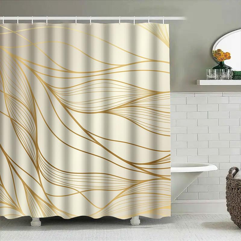 Modern Geometric Black White Shower Curtain With Letter R Decor Home Bathroom Waterproof Fabric Shelves Tub Set 72''X84'' (White