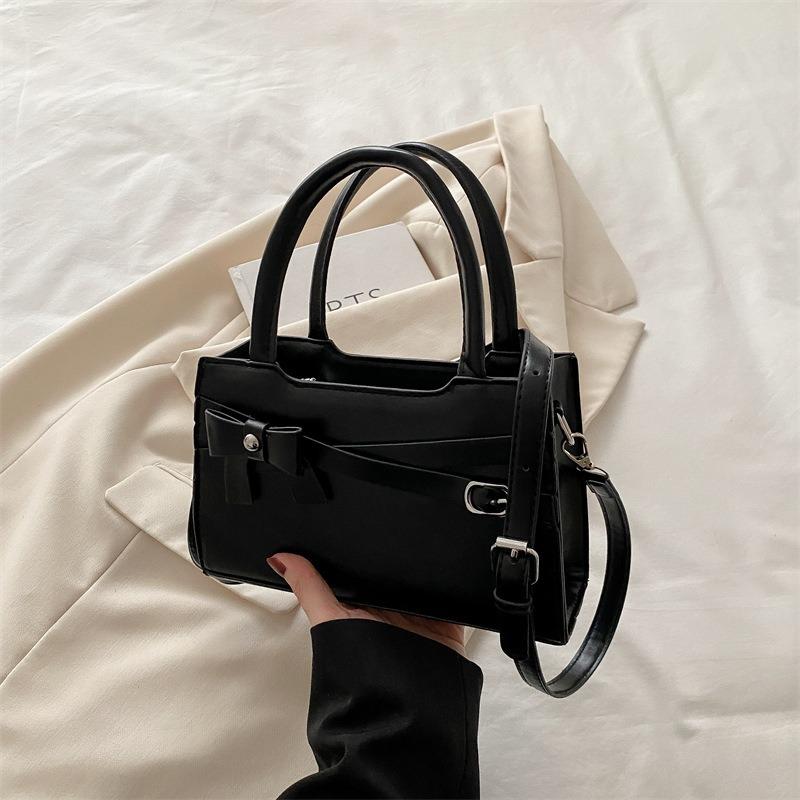 Trend Bow Portable Small Square Bag Spring New Simple Texture Shoulder Bag Messenger Bag