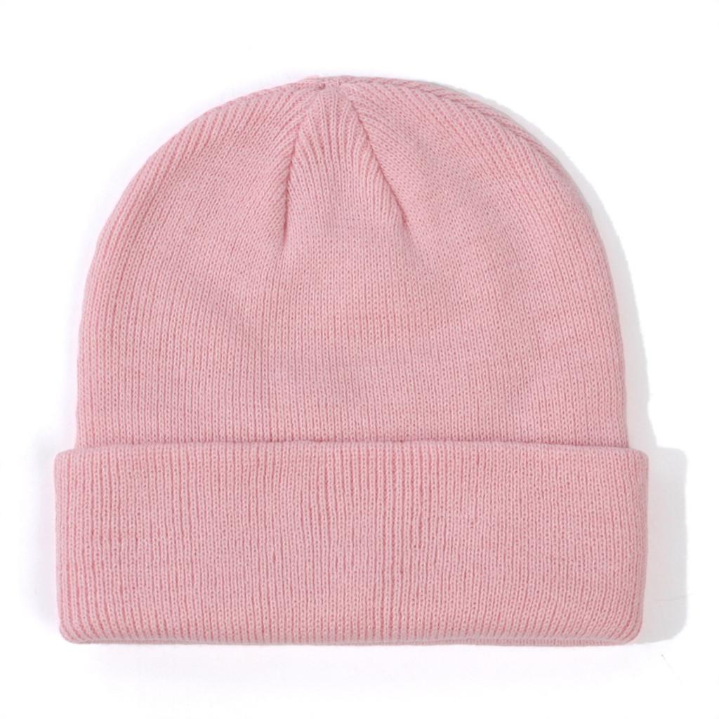 Kids Knit Beanie Cuffed Edge Solid Color Winter Hat Soft Stretch Warm Knit Cap for Toddler Boys Girls Unisex Cold Weather Outdoor Daily Headwear