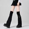 Leder-Schnallen-Beinwärmer Halten Warm Harajuku Socken Süße Kniehohe Socken Damen Mädchen