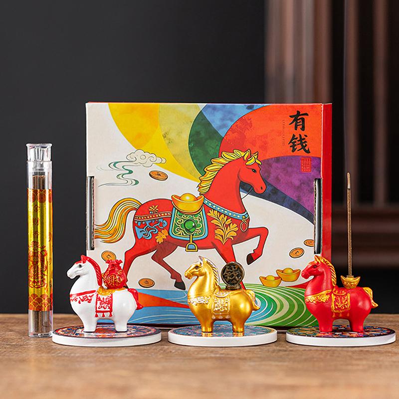Resin/Ceramic Material Chinese  Year Zodiac Pony Incense Burner Ornamental Creative Incense Stick Holder 2026 Horse Year