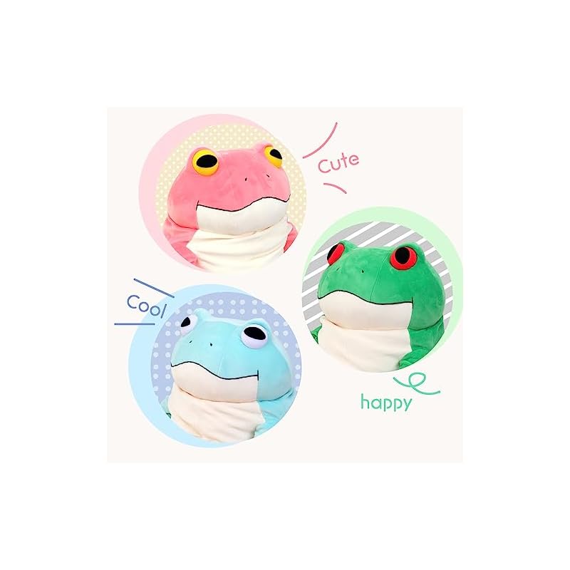 Shinada Global Mochi Serie Mochikaeru Frosch Grün (XL) 35 x 35 x 50cm Plüschfrosch Tier MOKR-0880G