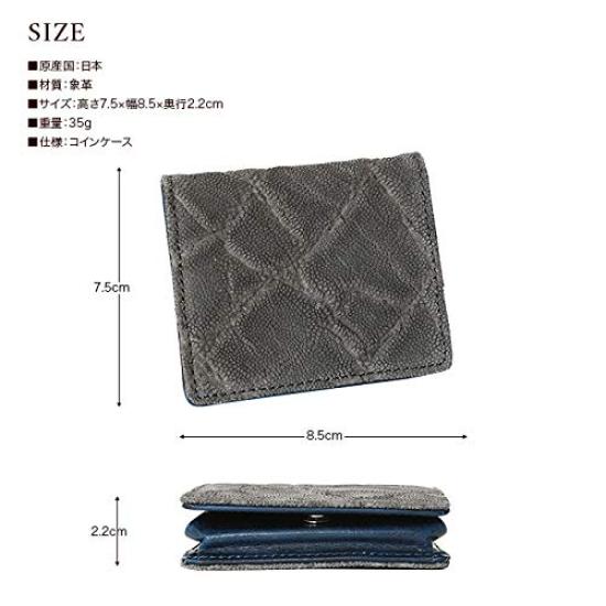 [Zoo] (Made in Japan) Coin Case ZCC-026, Premium Genuine Elephant Leather Short Wallet (Green)