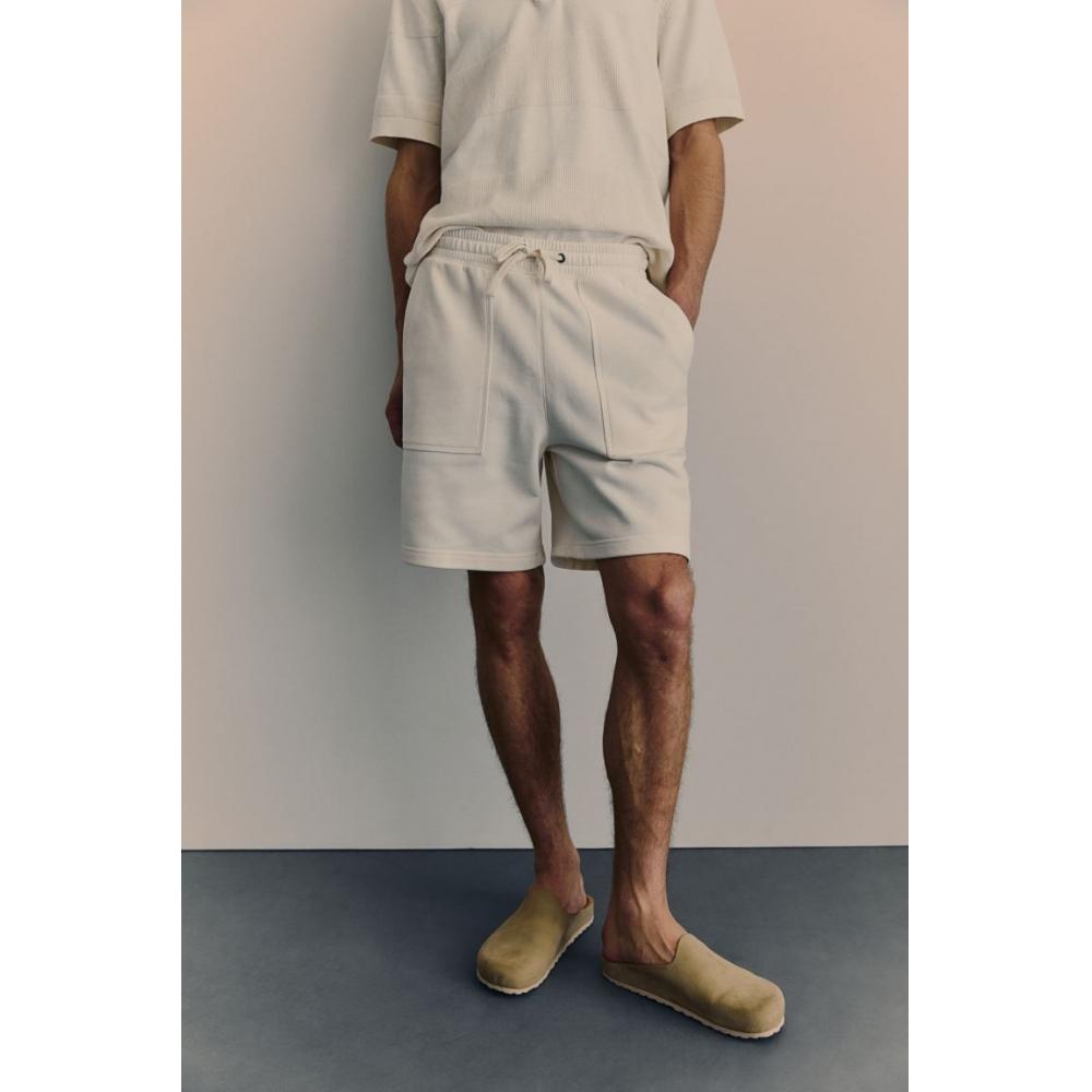 H M Regular Fit Sweat sHorts creaM