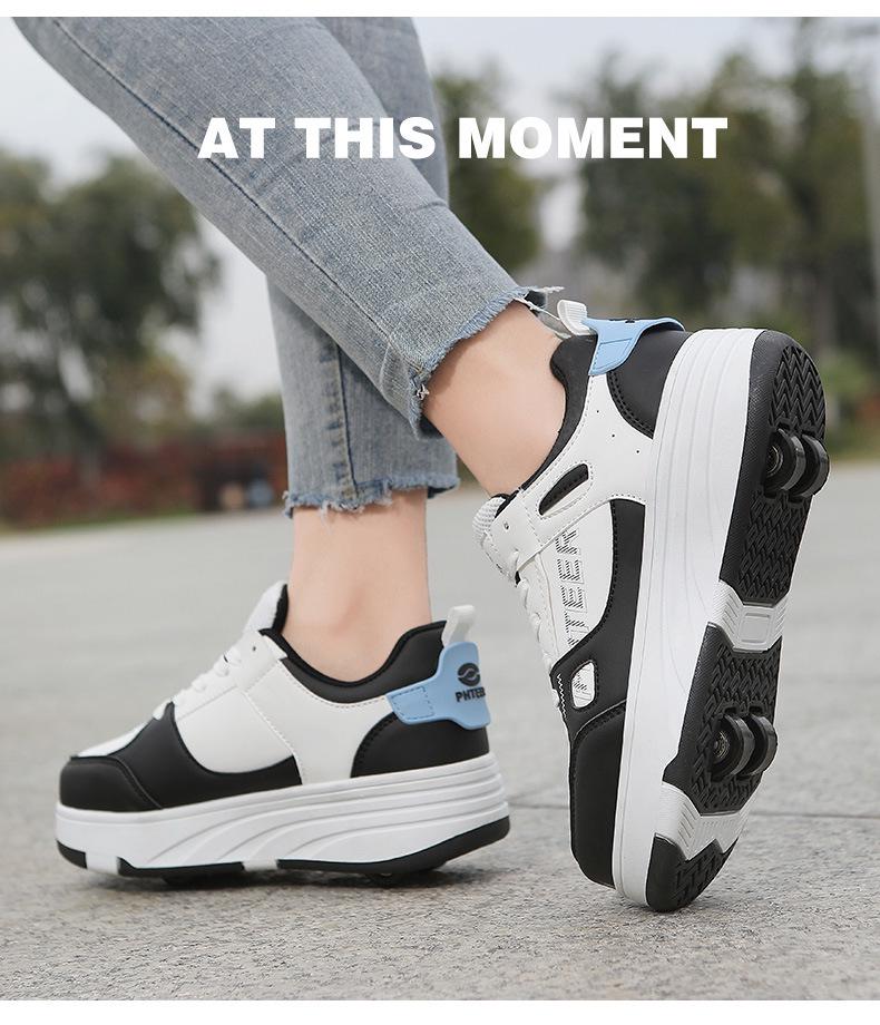 New Style Crazy 4-Wheel Roller Skates for Kids: Transformable Sneakers for Boys, Girls, and Teens