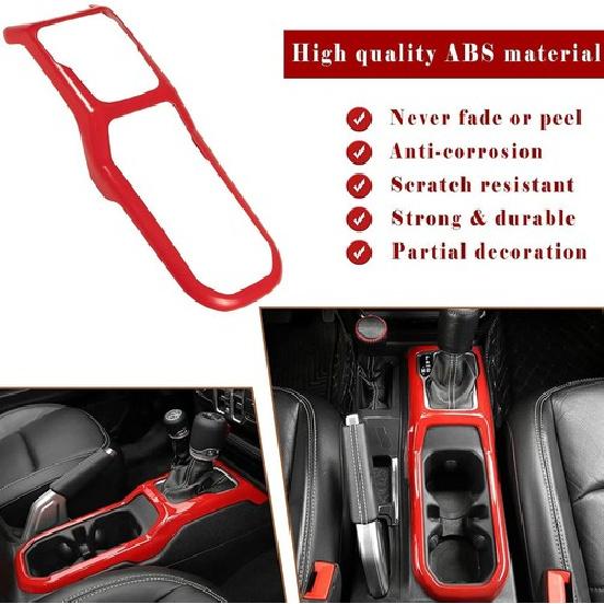 Gear Shift Cup Holder Panel Trim Cover Decoration Frame for Jeep Wrangler JL JLU