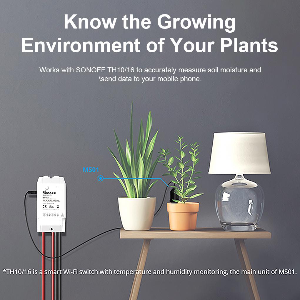Sonoff Garden Greenhouse Soil Moisture Sensor IP55 Waterproof Voice Control Hygrometer Detector Automatic Irrigation System