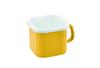 Pearl Metal Cook Pot, 12cm, Enamel, Square, Induction Compatible, Can Be Used As a Saucepan or Saucepan, Yellow, Petit, HB-5363, Refrigerator-Friendly