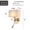 American Style LED Wall-Mounted Bedroom Lamp with Fabric Shade for Reading and Mobile Use