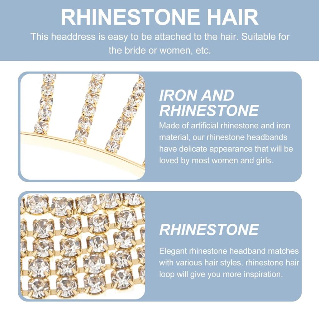 Halo Crown Crystal Goddess Headband Glitter Tassel Head Chain Wedding Headpieces Party Tiara Hair Accessory Jewelry For Women Girls Holiday Party