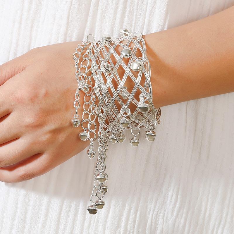 Dunhuang bell fringed wide bracelet female retro Indian exotic style dance arm bracelet bracelet accessories
