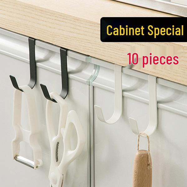 Punch-Free Stainless Steel Z-Type Door Hook for Clothes and Kitchen Cabinets