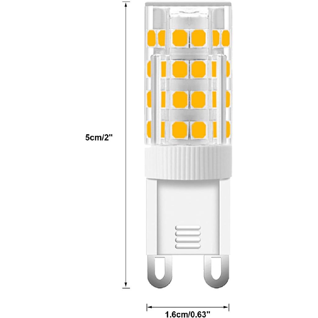 KCO Lighting G9 LED Light Bulb 3000K Warm White Non Dimmable G9 Light Bulb 7W Chandelier G9 LED Light Bulbs Bi Pin Base 360°Beam Angle (6-Pack)