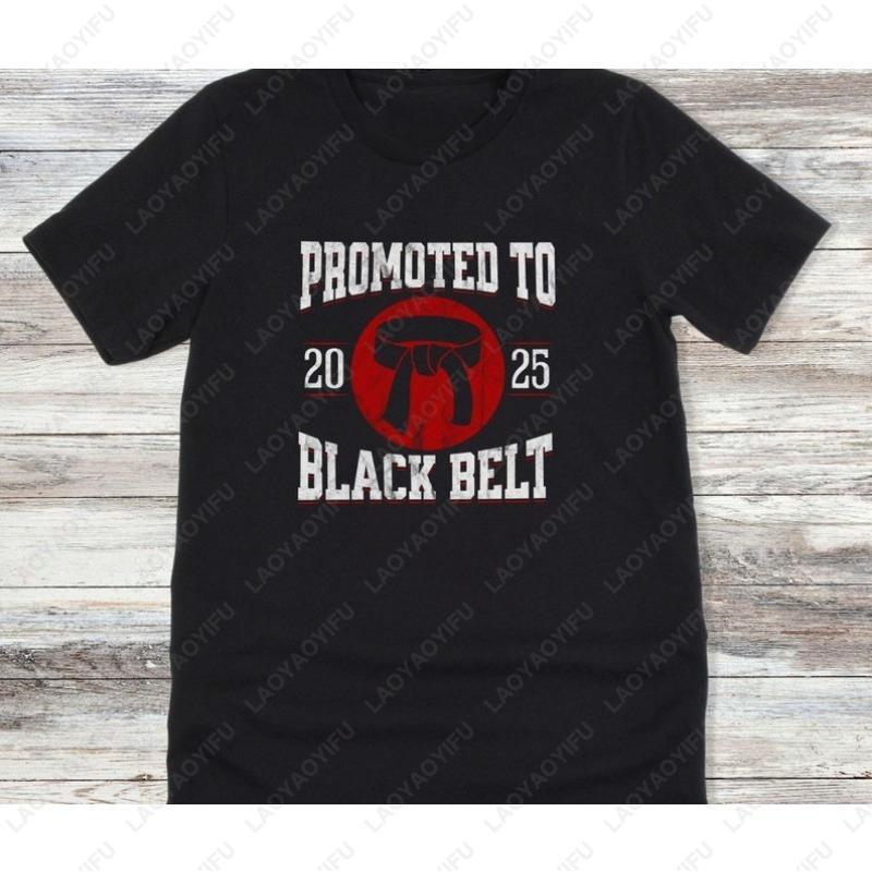 Promoted To Black Belt Custom Year TShirt Personalized Karate Tees Celebratory Custom Martial Arts Gift Unisex Adult Cotton Tops