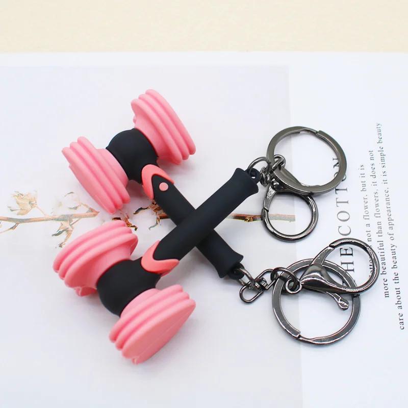 Mini Kpop Pink Love Hammer Lightstick Keychain for Car Accessories Key Chain Keychains Women Doll Keyring Pendant Holiday Lovely Gifts