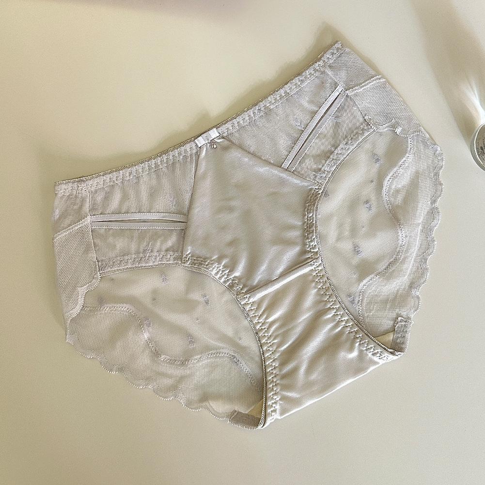 Women's Antibacterial Splicing Hollow Heart Sexy Pure Lust Mesh Lace Panties