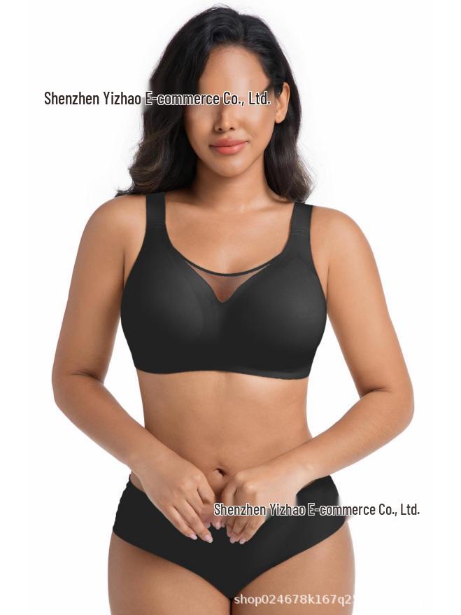 Plus Size Women's Wire-Free Bra with Side Support and Anti-Sagging Features