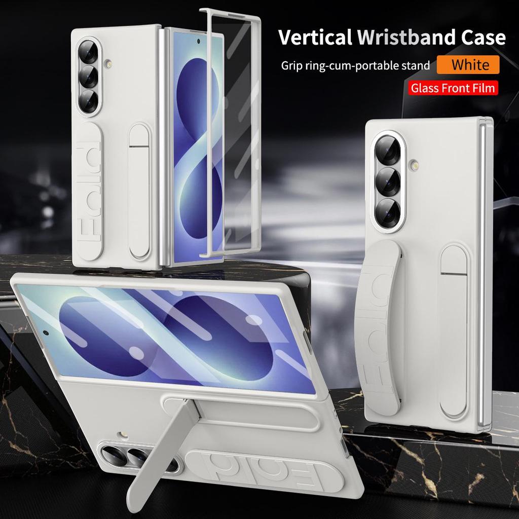 Funda para Samsung Z Fold 7: Soporte FOLD6, Correa de muñeca, Película anticaídas, Protección integrada