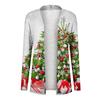 Damenmode, lässig, Weihnachtsdruck, langärmelige Midi-Strickjacke