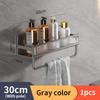 Gray Bathroom Shelf Without Drilling Makeup Organizer Mental Corner Shelf Shampoo Storage Shelf Shower Wall Rack Bathroom811785