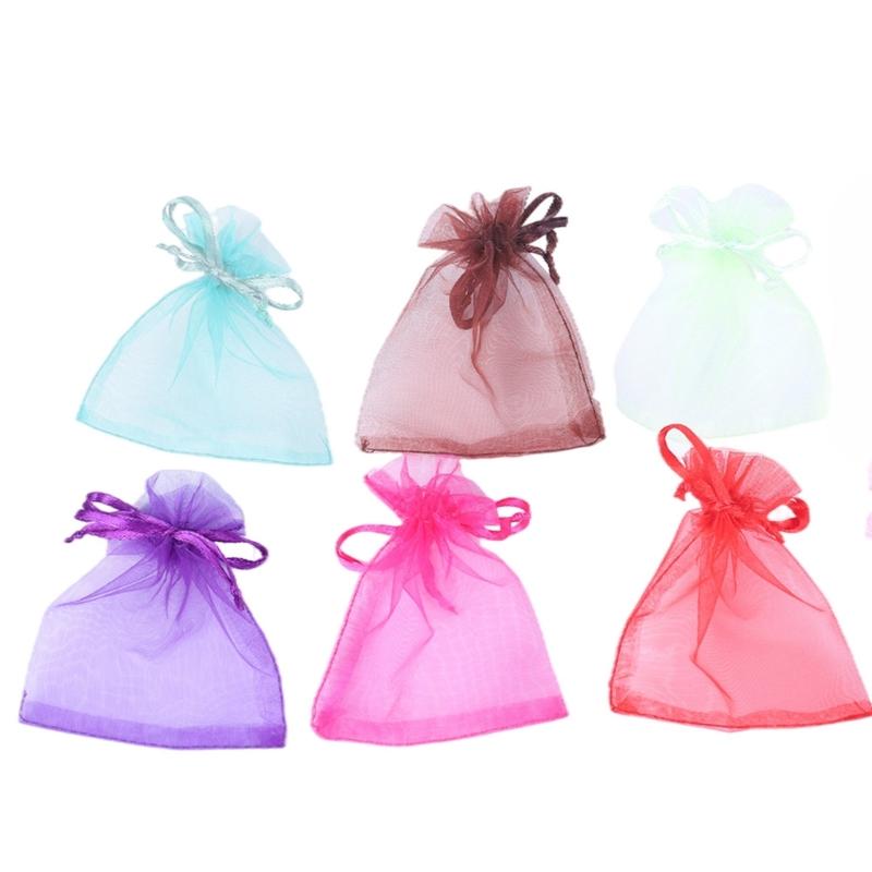 Breathable Storage Organizer Reusable Jewelry Packaging Pouch Drawstring Pocket Organza Gauze Sachet Accessories Bag