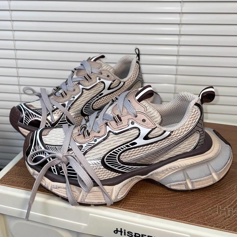 Paris 3XL New Color Scheme Fluorescent Gray Dad Shoes Women's Retro Platform Mesh Casual Sports Shoes Heightening Shoes
