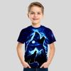 2023 Sommer Kinderkleidung 3D Wolf und Wagen bedrucktes Cartoon T-Shirt für Jungen Tier T-Shirt Jungen Mädchen Oberteile Tees Kinderkleidung