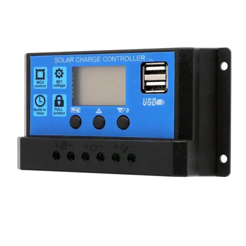 20W Monocrystalline Solar Panel Kit With 20A Solar Controller LCD Display Dual USB Port Emergency Solar Power Generator