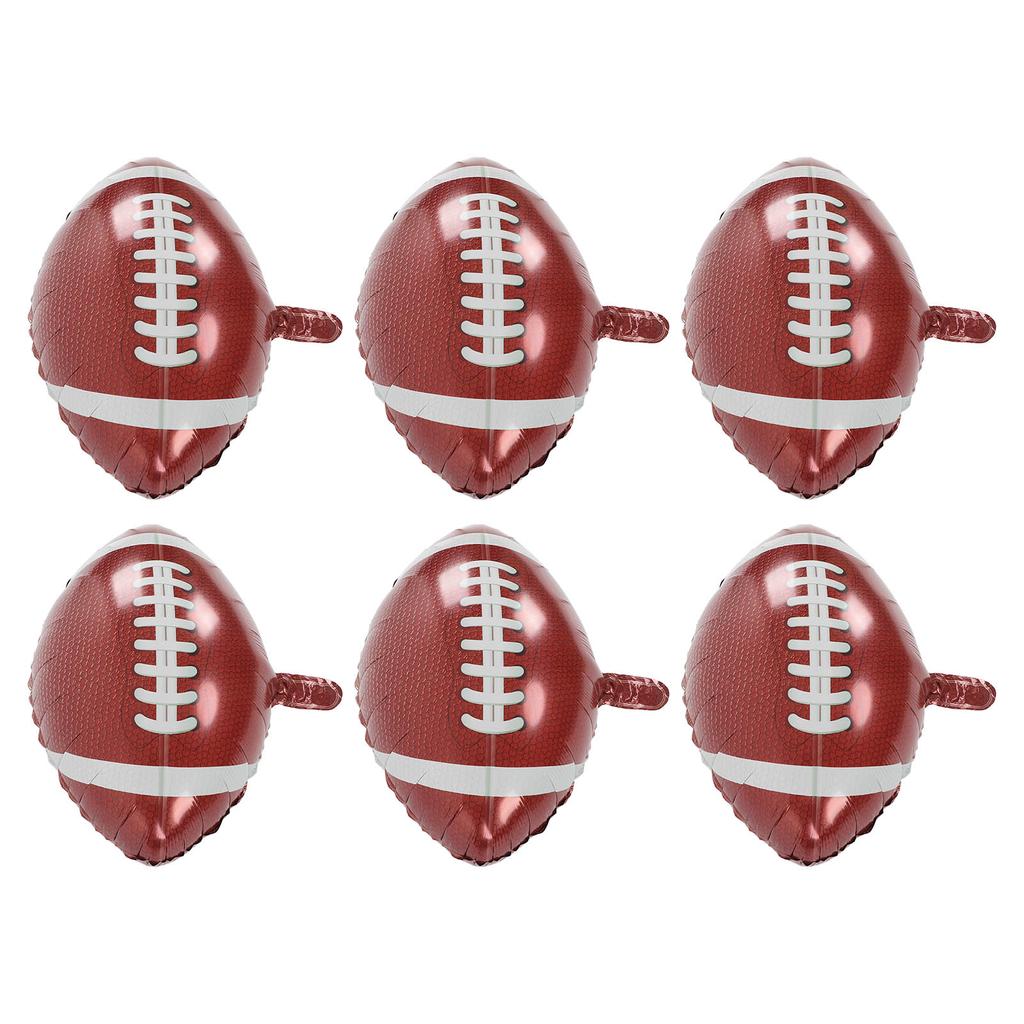 6Pcs Football Balloons Aluminum Foil Football Style Safe Nontoxic Reusable Large Size Widely Used