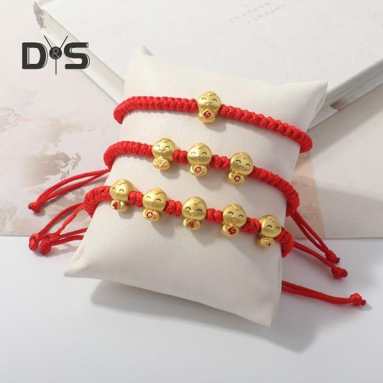 Armband mit geflochtenem Seil und Cartoon-Schlangenanhänger, verstellbar, handgewebt, das Jahr der Schlange, Neujahrsgeschenk