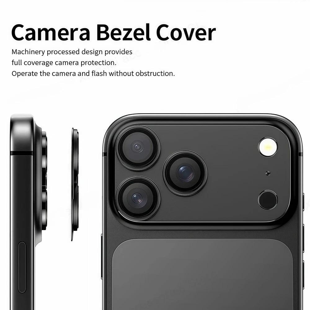 1 Set HD Metalen Ring Gehard Glas Lensbeschermer Film Voor IPhone 17 Air Pro Max Krasbestendig Achterste Camera Cover Telefoon Accessoires