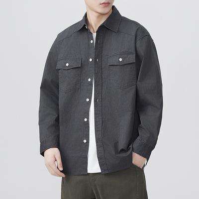Spring New Japanese Retro Men's Long-sleeved Shirt Work Jacket Loose American Shirt