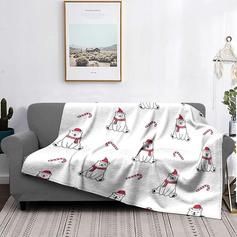 Home Decoration Plush Throw Sofa Blanket Bedspread Bed Fluffy Soft Blankets Decor Plaid Modern Halloween Merry Christmas Winter