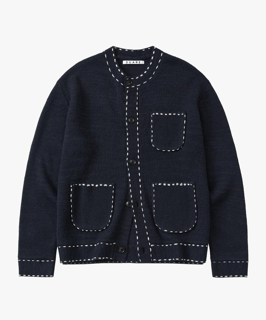 SUARE Wool Hand-Stitched Round Cardigan - 3 Colors