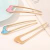 Metal U Shaped Hair Stick for Women Girls Silver Gold Color Vintage Elegant Shell Enamel Ponytail Hairpin Female Headwear Gifts