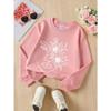 European Sizes Kids' Crewneck Sweatshirt Floral Face Outline Art Design Print , Sportswear And Casual Wear, Soft And Comfortable, Children's Clothing