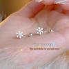 Elegant 2025 Silver Snowflake Earrings for Women - High-End Niche Design
