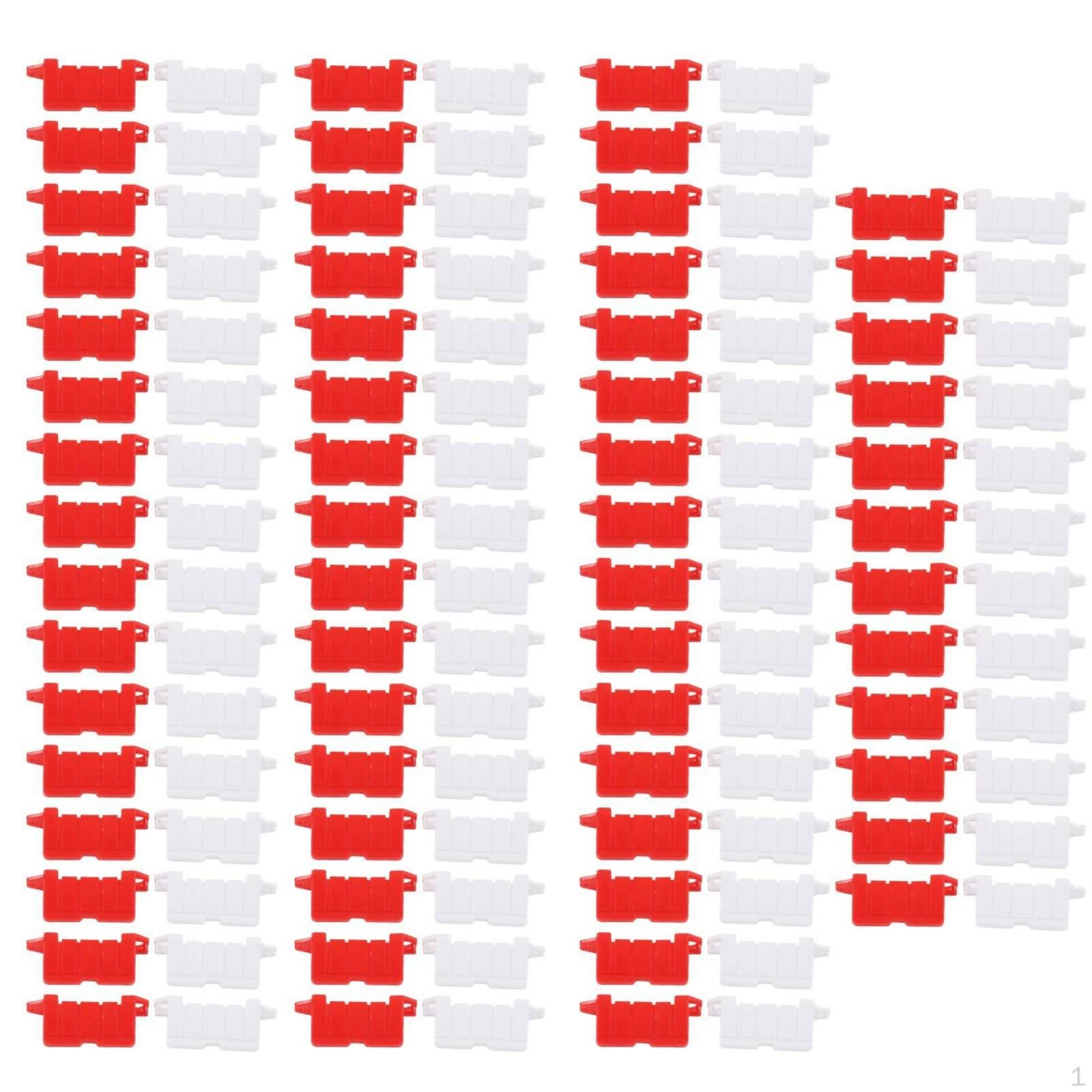 120 Pieces Molded Panel Details Red and White Interlocking Road Barrier Plastic