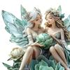 Fairy Tale Garden Stake 2D Flat Acrylic Decorative Stake Weatherproof Goddess Fairy Decoration with Stake for Home Patio Outdoor Decoration