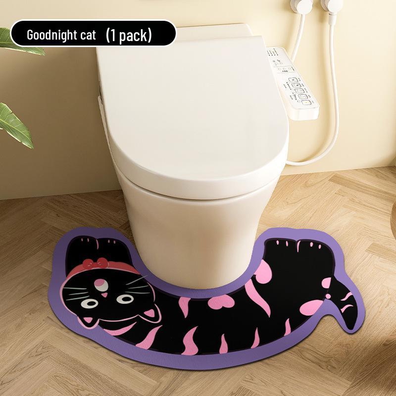 Dackel Cartoon U-förmige Rutschfeste Schnelltrocknende Badematte