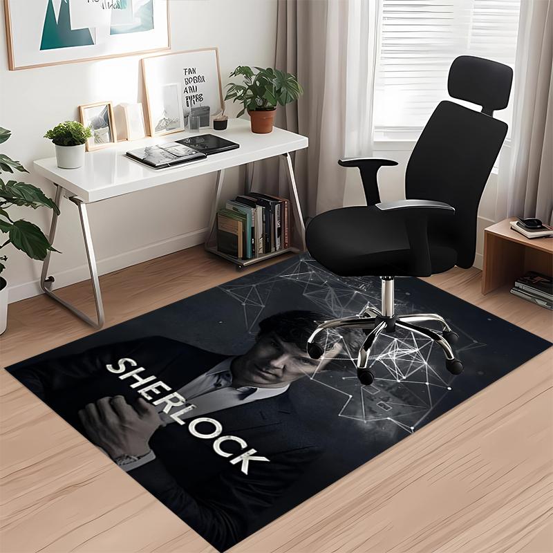 Sherlock Printed Carpetrugfor Office Chair Living Room Bedroom Kitchen Room Decor Gifts