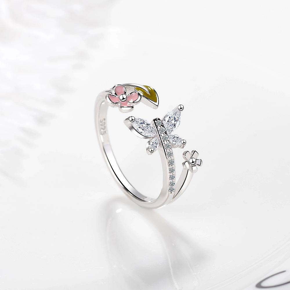 New 925 Sterling Silver Ring AAA Zircon Adjustable Simplicity Fashion Exquisite Women Jewelry Accessories Wedding Party Gift