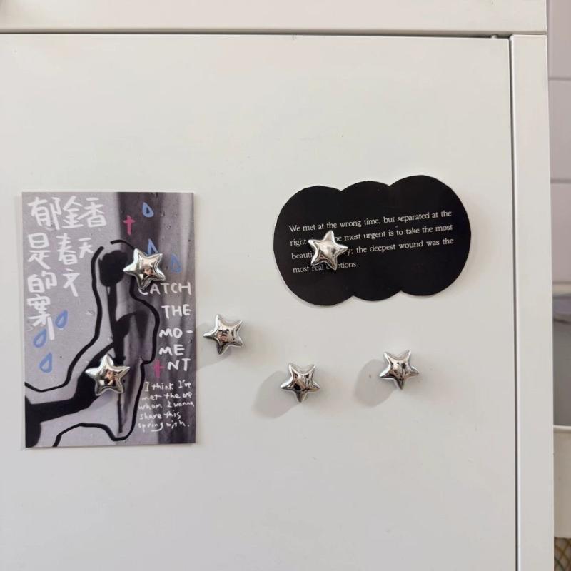 5/10Pcs Soft Rubber Star Fridge Magnets Photo Fastening Clips Anti-scratch for Whiteboard Home Decor
