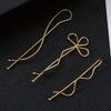Korean-Style Minimalist Alloy Golden-Tone Hair Clip - One-Piece Bar Shape with Twist Design for Bangs, Hairpin for Women, Cute Hair Clips