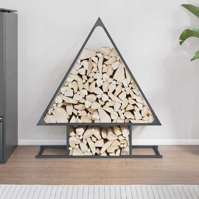 VidaXL Portant de bois chauffage anthracite 80x25x90 cm, support à bûches de cheminée, support à bûches, support à bûches 864317