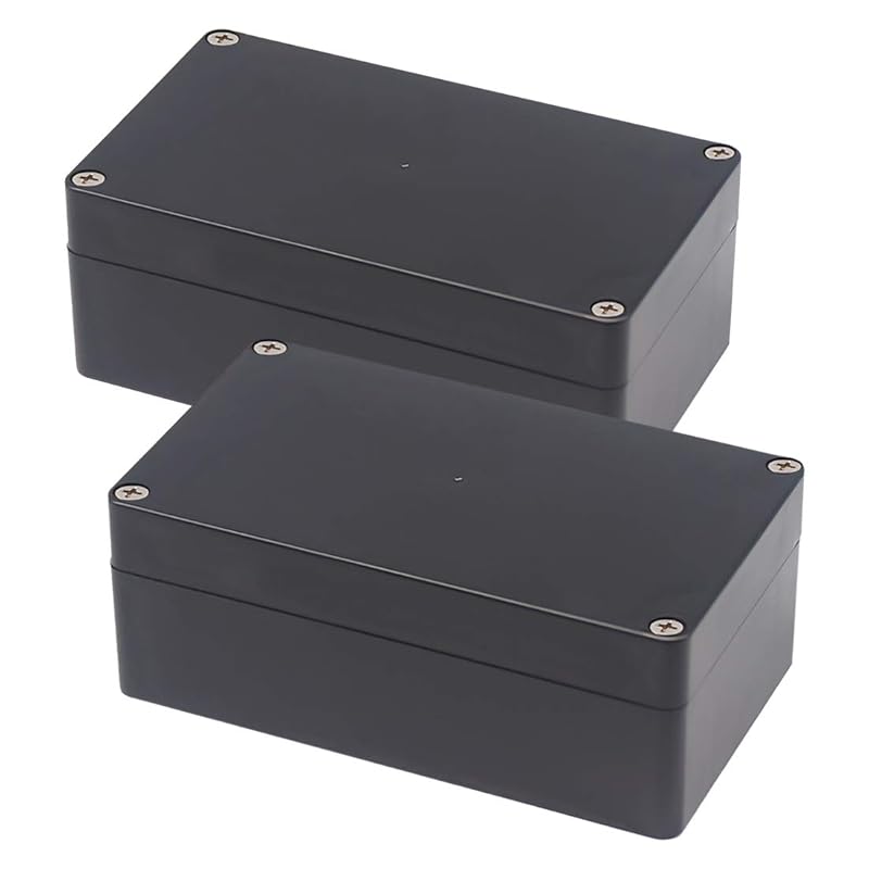Junction Box, Zulkit Project Box IP65 Waterproof Outdoor Box ABS Plastic Electrical Boxes Electronic Enclosure Black 4.5 X 3.5 X 2.2 Inch(115 X 90 X