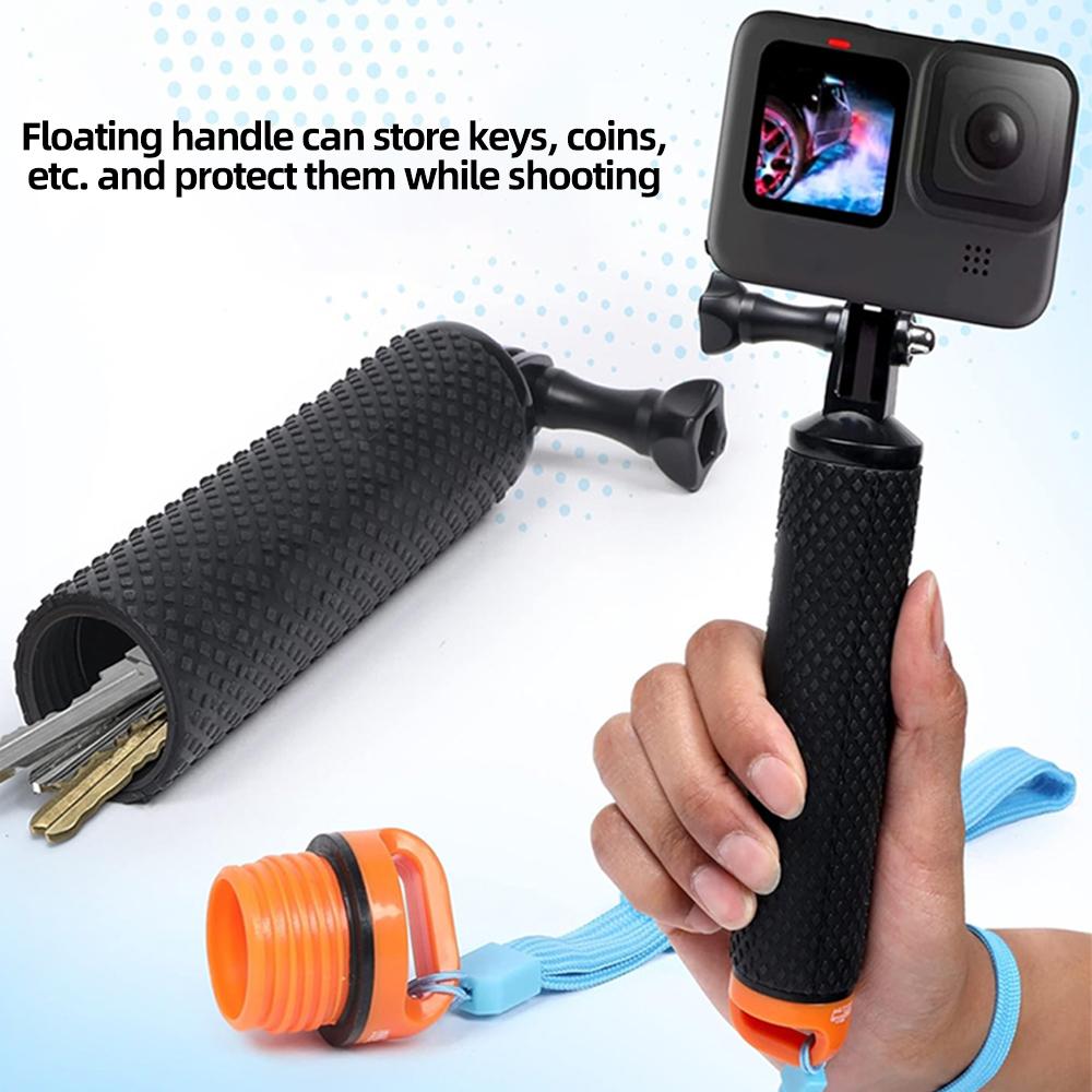 Schwimmender Handgriff Wasserdichter Griff Selfie-Stick für GoPro Hero 13 12 11 10 9 8 7 5 Insta360 SJCAM AKASO DJI OSMO Action-Kamera