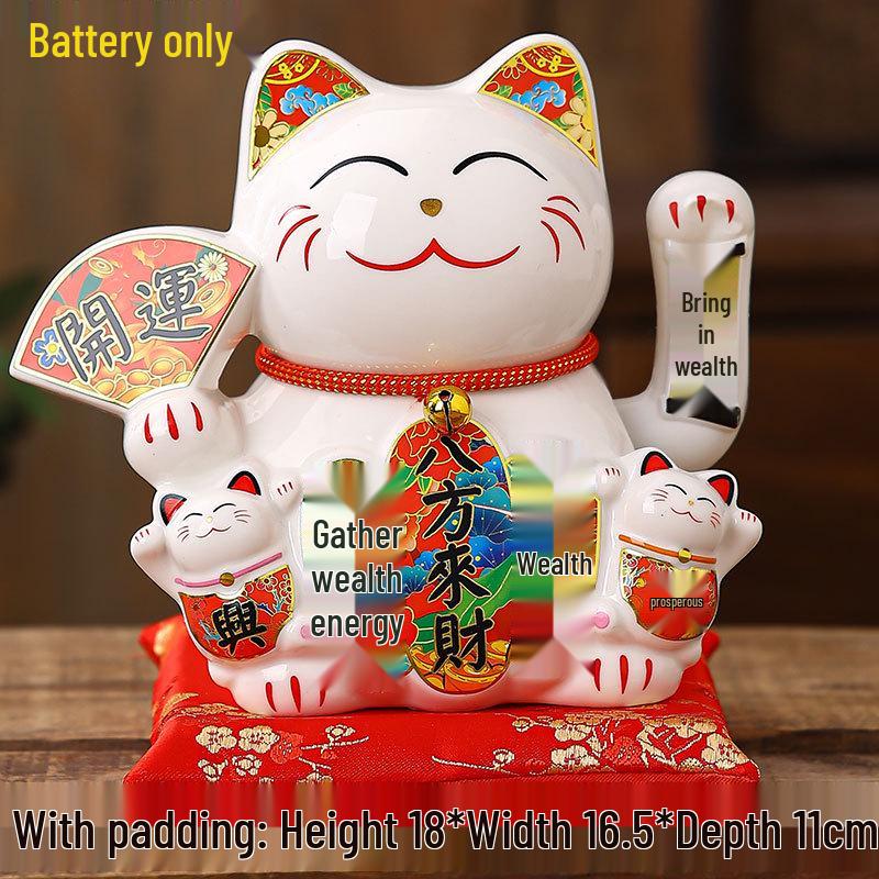 Large Waving Hand Lucky Cat Ornament - Cashier Desk Home Decor Gift