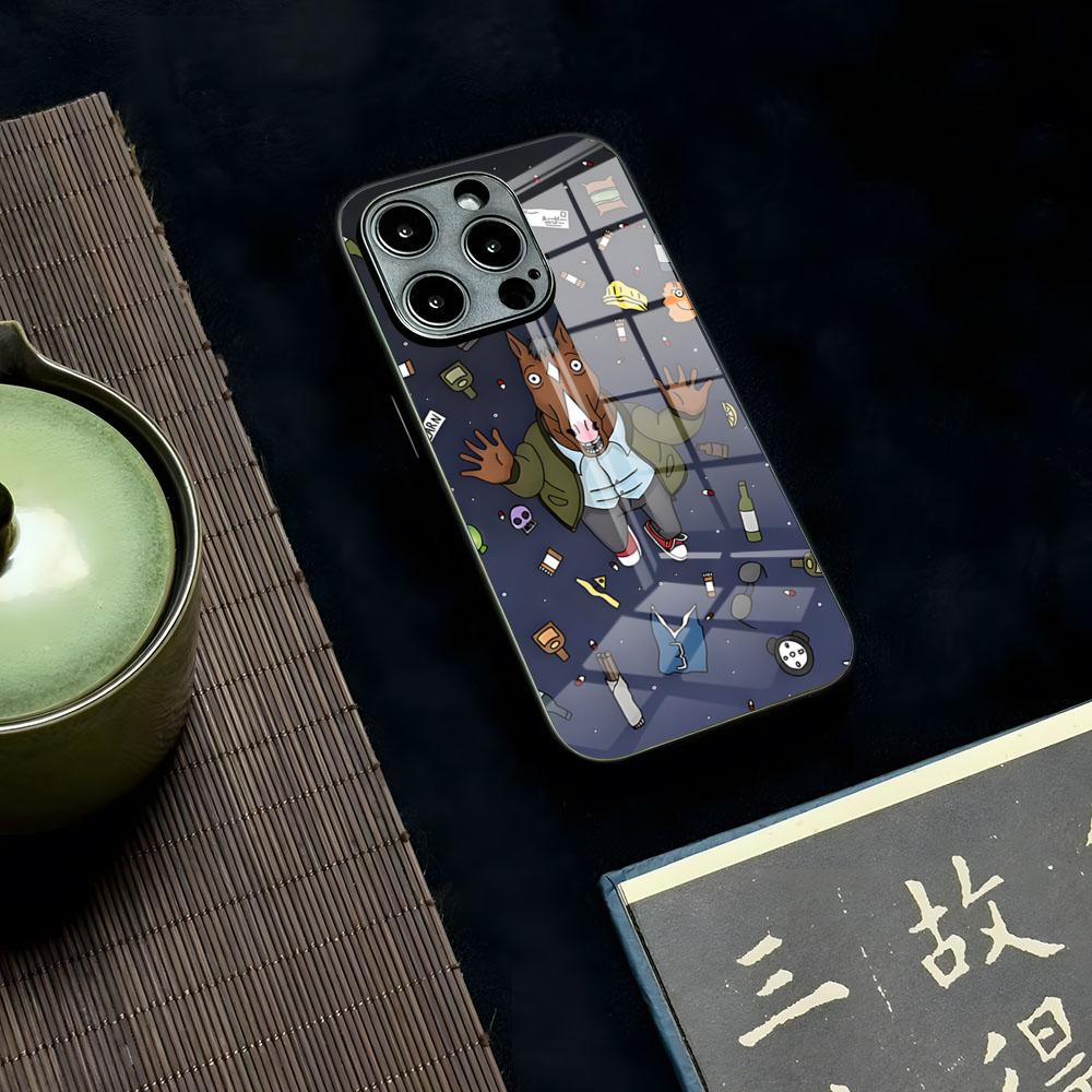 

Cartoon B-boJack Horsemans Phone Case For Iphone 16 15 13 12 14 11 Pro Max Mini X Xr Xs 8 7 Puls 6 Glass Transparent Luxury Coqu iPhone11